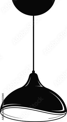 Black Silhouette Of A Modern Pendant Light Fixture On White Background lamp ceiling