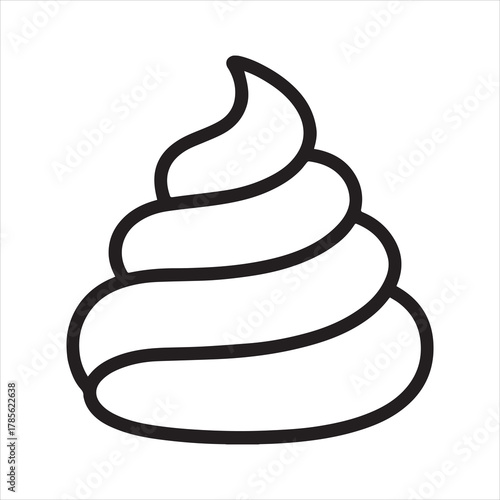 Whipped cream swirl vector outline