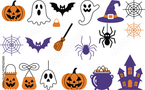Get Spooktacular Halloween Fun with charming ghosts, pumpkins, bats, and spiderwebs!
