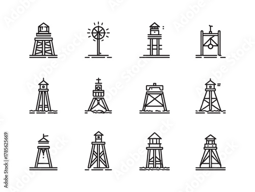 Navigation Buoy Line Art Guiding Vessels Safely