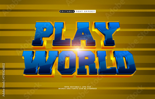 play world editable text effect for e-sport and streaming banner