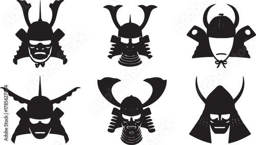 Samurai Helmet (Kabuto) Icon Silhouette Collection