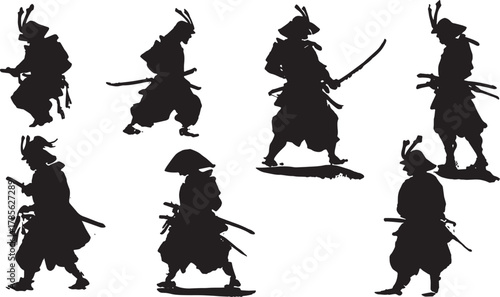 Samurai Armor Maintenance Silhouette Set