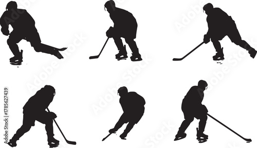 Ice Hockey Stickhandling Silhouette Skill Set