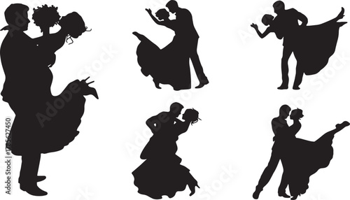 Joyful Groom Spinning Bride Silhouette Collection