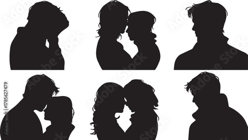 Forehead Kiss Wedding Couple Silhouette Pack