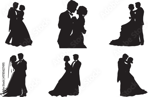 First Dance Surrounded by Family Silhouette Set