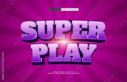 super play editable text effect for e-sport and streaming banner