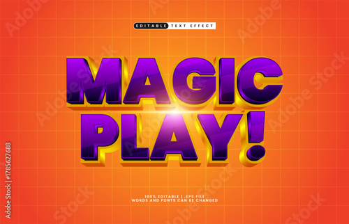 magic play editable text effect for e-sport and streaming banner