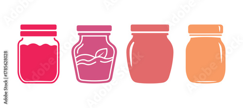 jar icon. a representation of food preservation and jam. isolated vector image in a straightforward style

