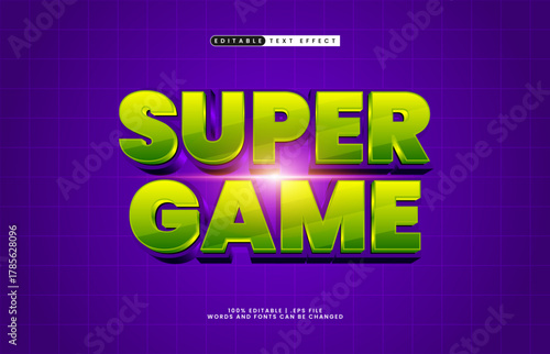 super game editable text effect for e-sport and streaming banner