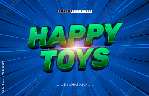 happy toys editable text effect for e-sport and streaming banner