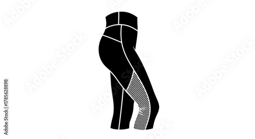 a silhouette figure wearing tight fitting athletic gear standing upright, isolated on white background 