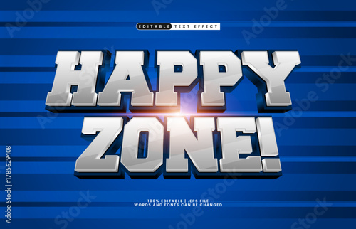 happy zone editable text effect for e-sport and streaming banner