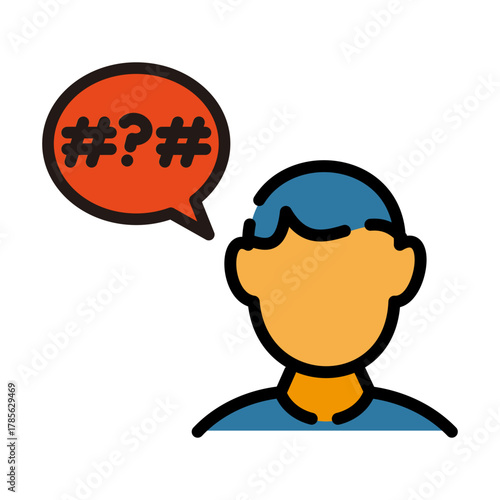 Mental health filled line color icon. Dementia illustration