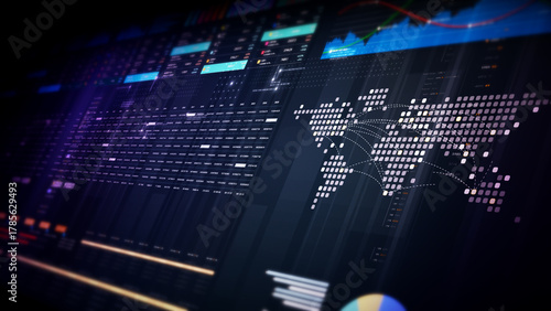Futuristic financial trading dashboard motion background with glowing charts, analytics interface, stock market graphs, and real-time fintech data visualization design