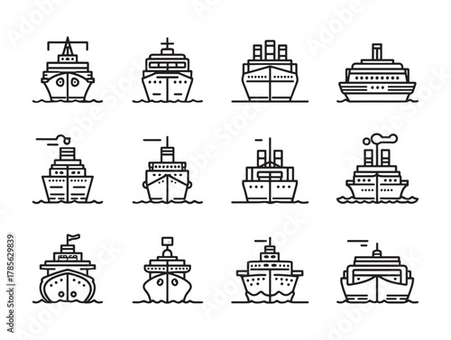 Ocean Liner Line Art Elegance On Water