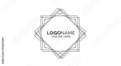 Geometric vector design featuring overlapping squares for logo or symbol creation