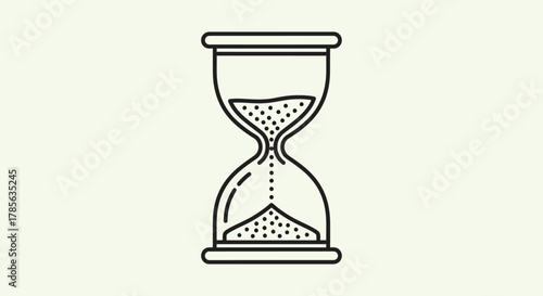 Simple hourglass illustration representing the passage of time and deadlines approaching concept