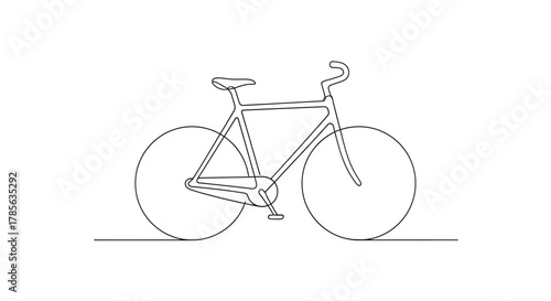 Minimalist bicycle line drawing on white background showcasing simplicity and design