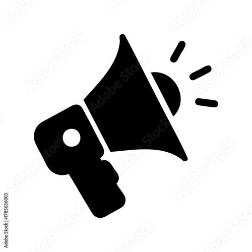 Megaphone icon for broadcasting crucial news and announcements. Vector, illustration