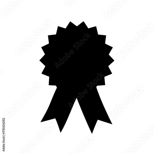 Award ribbon rosette vector graphic icon for achievement Vector, illustration
