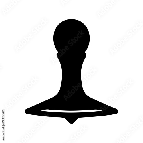 Strategic black chess pawn piece on a clean white background Vector, illustration