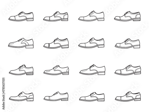 Oxford Shoes Line Art Classic Menswear Design