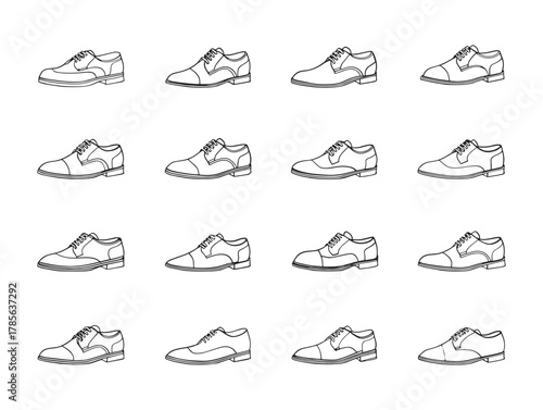 Oxford Shoes Line Art Sleek Modern Footwear