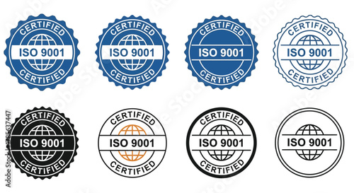 Iso 9001 certification vector quality management system standard