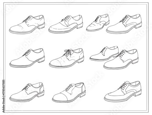 Oxford Shoes Line Art Timeless Elegant Style