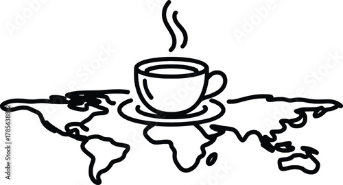 Global coffee culture hot beverage around the world concept