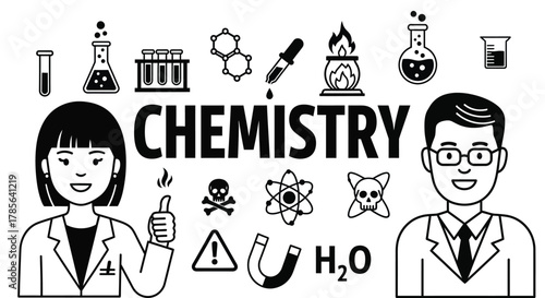 Chemistry science lab education vector illustration concept