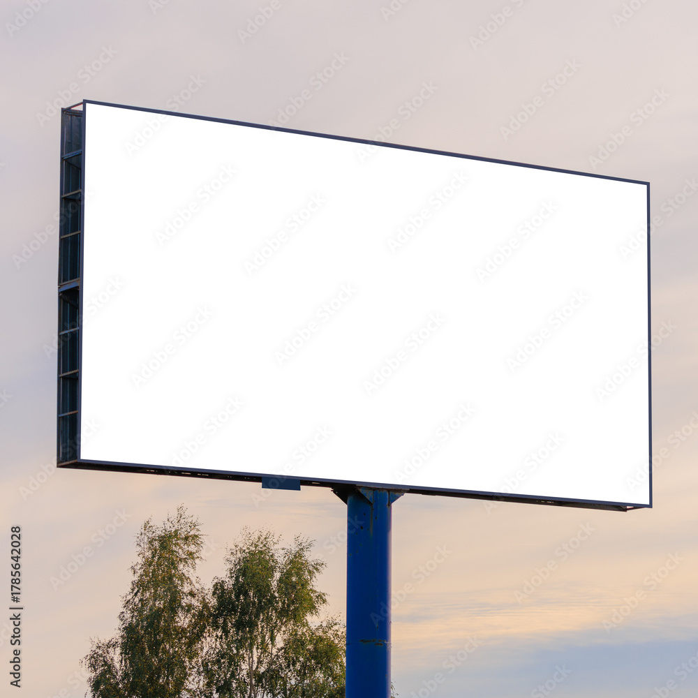 Obraz premium Background for design, billboards on city streets and along roads in the summer day