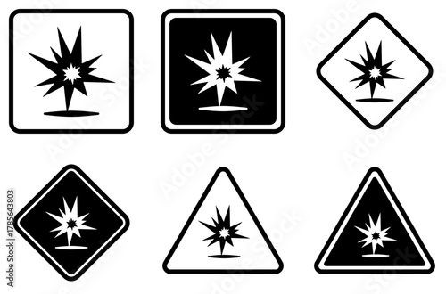 Vector set of a explosive symbol
