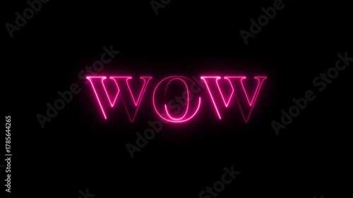 Wow Pink Neon Text Animated Typography
