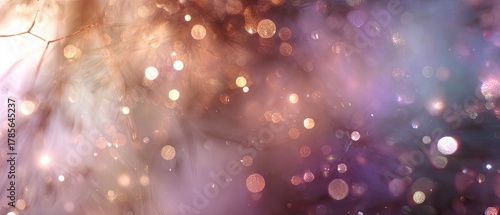 Bokeh and soft, fuzzy texture. Hues of purples and browns dominate