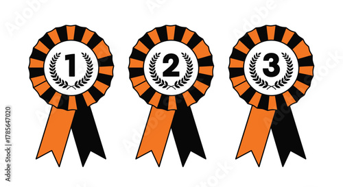 First second third place award ribbons achievement competition
