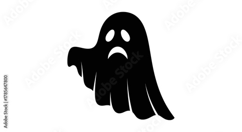 Spooky ghost illustration for Halloween party invitations and decor
