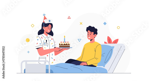 Hospital Birthday Celebration: An Inspiring and Uplifting Scene Capturing Care and Joy