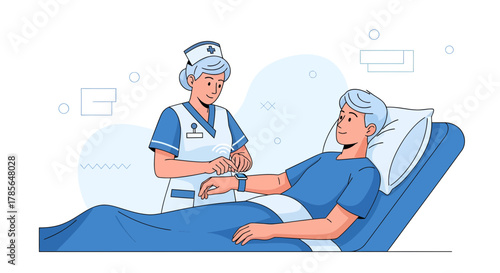 Hospital Nurse Monitoring Patient Vital Signs Using Smart Watch Technology