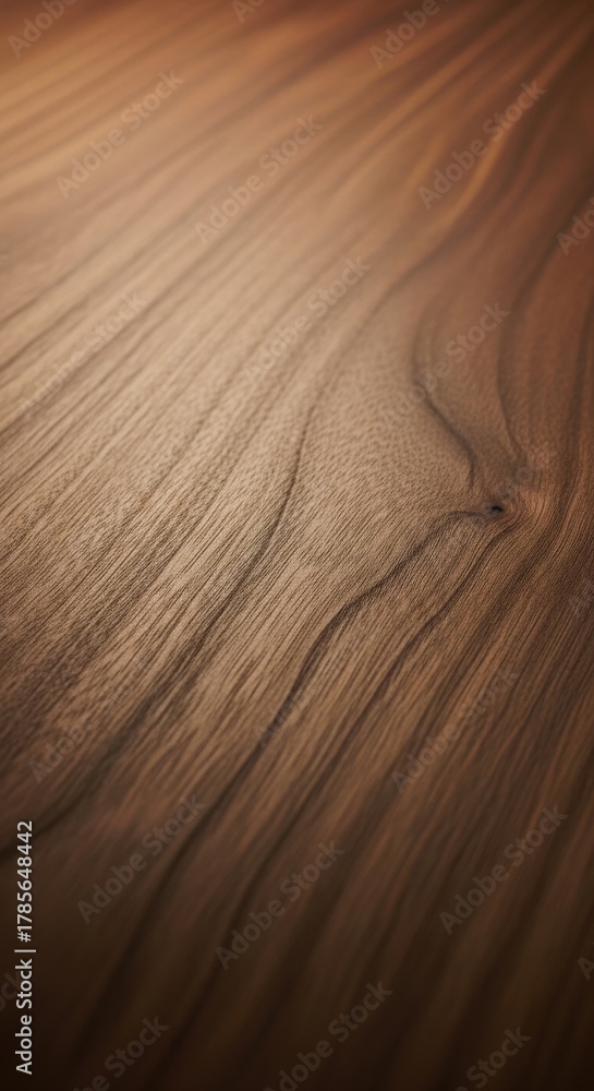 Naklejka premium Detailed close-up of a beautifully grained wooden surface displaying natural patterns in warm lighting