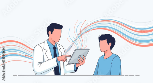 Medical Consultation Demonstrating Digital Healthcare And Innovative Patient Data Analysis
