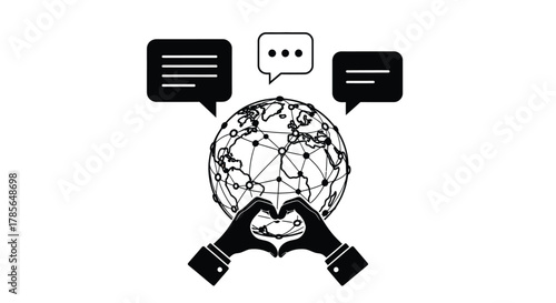 Global connection and communication network with loving hands