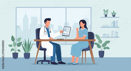 Medical Consultation Demonstrating Patient Interaction In A Clinical Environment Setting