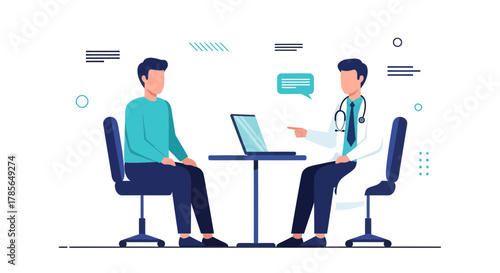 Medical Consultation: Patient And Physician Discussing Health Assessment And Digital Solutions