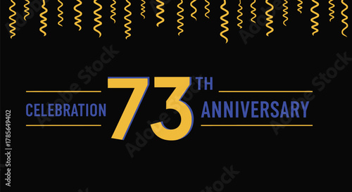 Seventy third anniversary celebration event gold black background