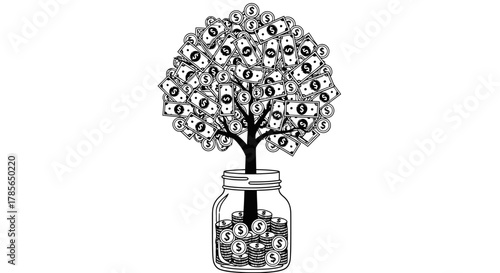 Grow your savings with a money tree in a jar for financial success