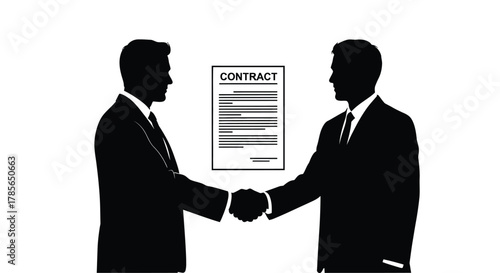 Sealing the deal with a handshake after contract agreement signing