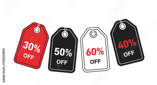 Sale discount tags promotion offer price reduction percentage